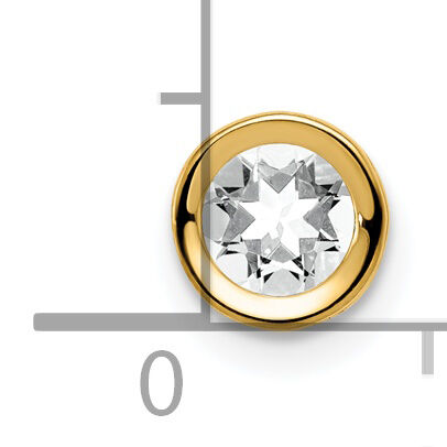 14k 5mm Cubic Zirconia bezel pendant-XP320CZ