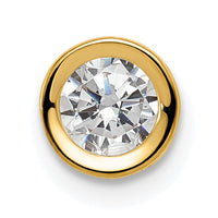 14k 5mm Cubic Zirconia bezel pendant-XP320CZ