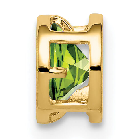 14k 5mm Peridot bezel pendant-XP320PE
