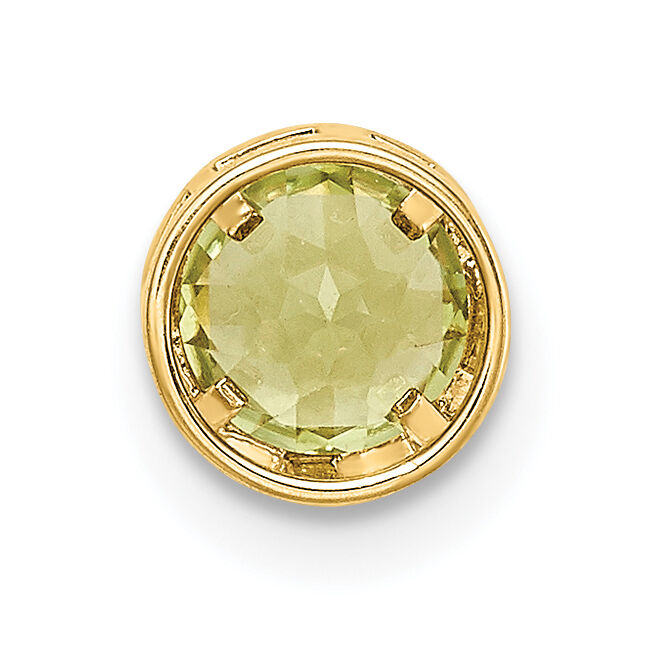 14k 5mm Peridot bezel pendant-XP320PE