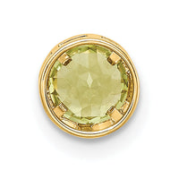 14k 5mm Peridot bezel pendant-XP320PE