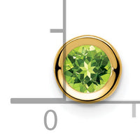 14k 5mm Peridot bezel pendant-XP320PE