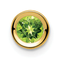 14k 5mm Peridot bezel pendant-XP320PE