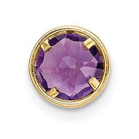 14k 6mm Amethyst bezel pendant-XP321AM