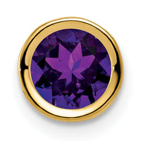 14k 6mm Amethyst bezel pendant-XP321AM