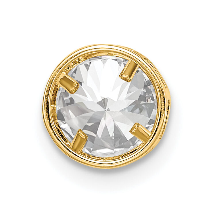 14k 6mm Cubic Zirconia Bezel Pendant-XP321CZ