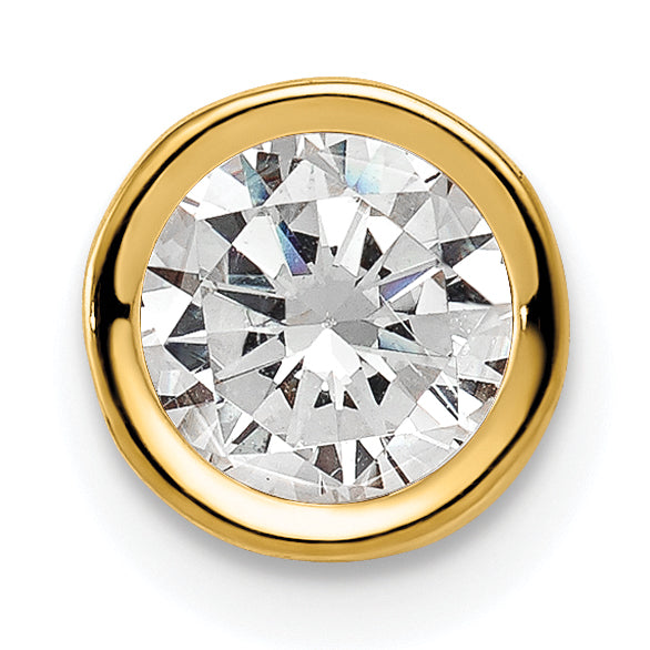 14k 6mm Cubic Zirconia Bezel Pendant-XP321CZ