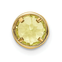 14k 6mm Peridot bezel pendant-XP321PE