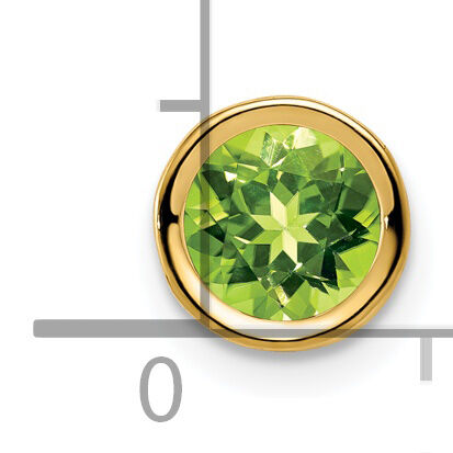 14k 6mm Peridot bezel pendant-XP321PE