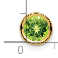 14k 6mm Peridot bezel pendant-XP321PE