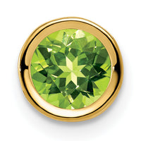 14k 6mm Peridot bezel pendant-XP321PE