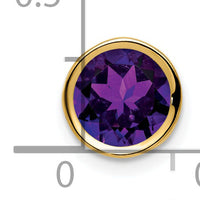 14k 7mm Amethyst bezel pendant-XP322AM