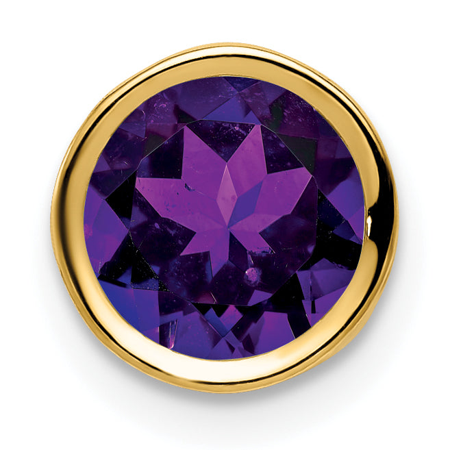 14k 7mm Amethyst bezel pendant-XP322AM