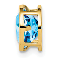 14k 7mm Blue Topaz bezel pendant-XP322BT