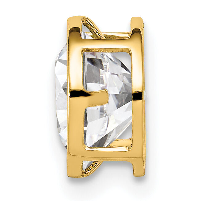 14k 7mm Cubic Zirconia Bezel Pendant-XP322CZ