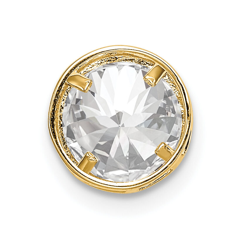 14k 7mm Cubic Zirconia Bezel Pendant-XP322CZ