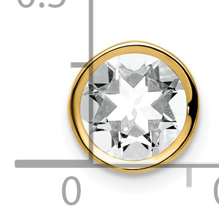 14k 7mm Cubic Zirconia Bezel Pendant-XP322CZ