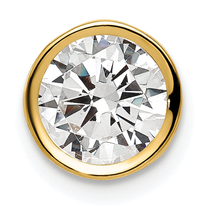 14k 7mm Cubic Zirconia Bezel Pendant-XP322CZ