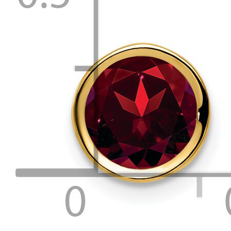 14k 7mm Garnet bezel pendant-XP322GA