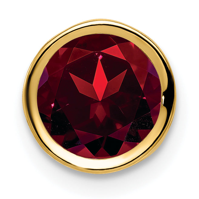 14k 7mm Garnet bezel pendant-XP322GA