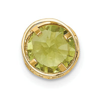 14k 7mm Peridot bezel pendant-XP322PE