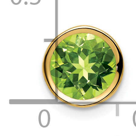 14k 7mm Peridot bezel pendant-XP322PE