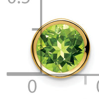 14k 7mm Peridot bezel pendant-XP322PE