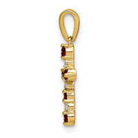 14k Garnet and Diamond Cross Pendant-XP3387GA/A