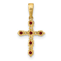 14k Garnet and Diamond Cross Pendant-XP3387GA/A