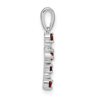 14k White Gold Garnet and Diamond Cross Pendant-XP3387WGA/A