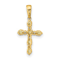 14k Peridot and Diamond Cross Pendant-XP3387PE/A