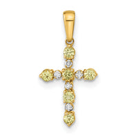 14k Peridot and Diamond Cross Pendant-XP3387PE/A