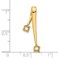 14k Holds 2-3.0mm Stone, Chain Slide Mounting-XP34