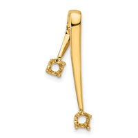 14k Holds 2-3.0mm Stone, Chain Slide Mounting-XP34