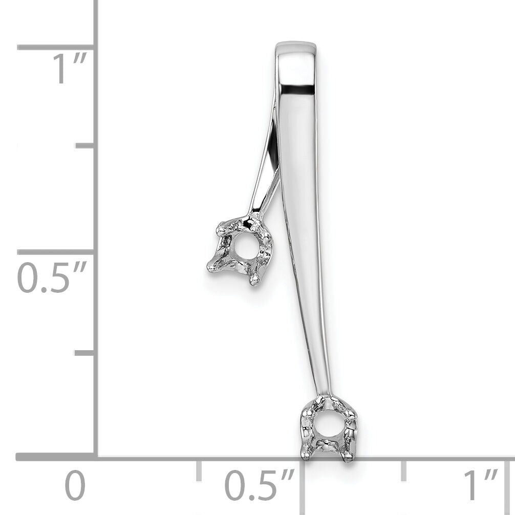 14k White Gold Holds 2-3.0mm Stone, Chain Slide Mounting-XP34W