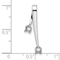 14k White Gold Holds 2-3.0mm Stone, Chain Slide Mounting-XP34W