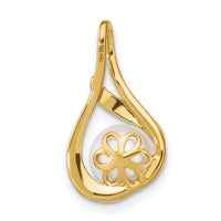 14k 7-8mm White Round FW Cultured Pearl and Diamond Pendant-XP4156