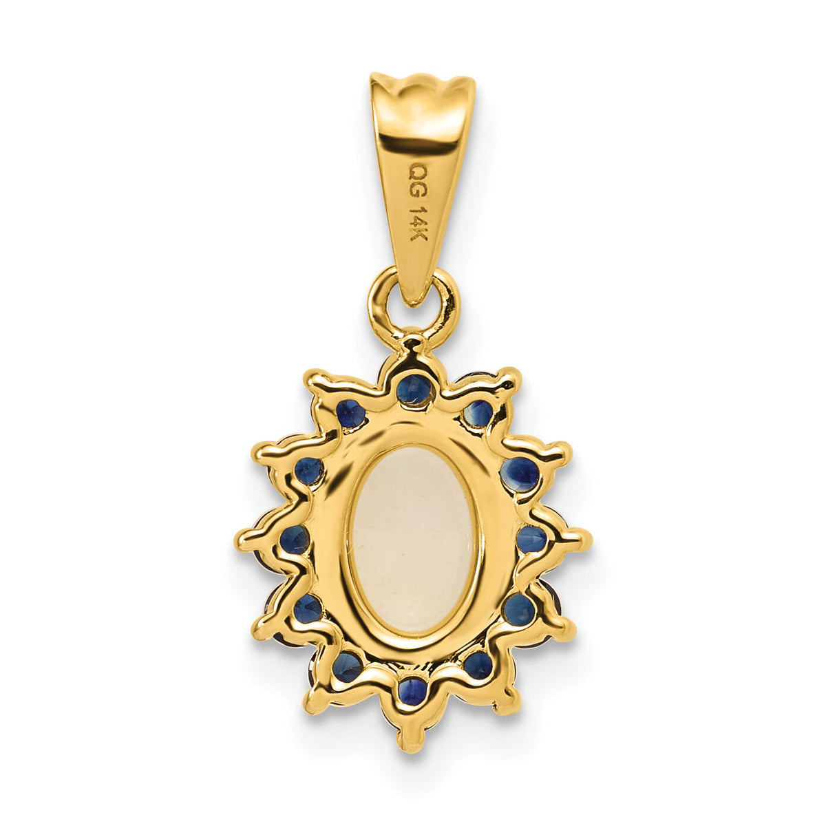 14k Genuine Opal and Sapphire Pendant-XP4170OP