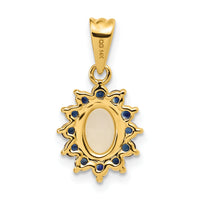 14k Genuine Opal and Sapphire Pendant-XP4170OP