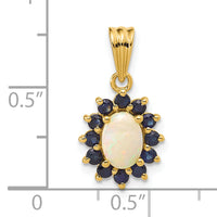 14k Genuine Opal and Sapphire Pendant-XP4170OP