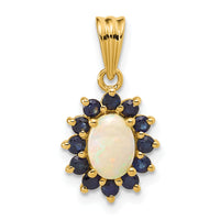 14k Genuine Opal and Sapphire Pendant-XP4170OP