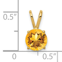 14k 7mm Citrine pendant-XP417CI