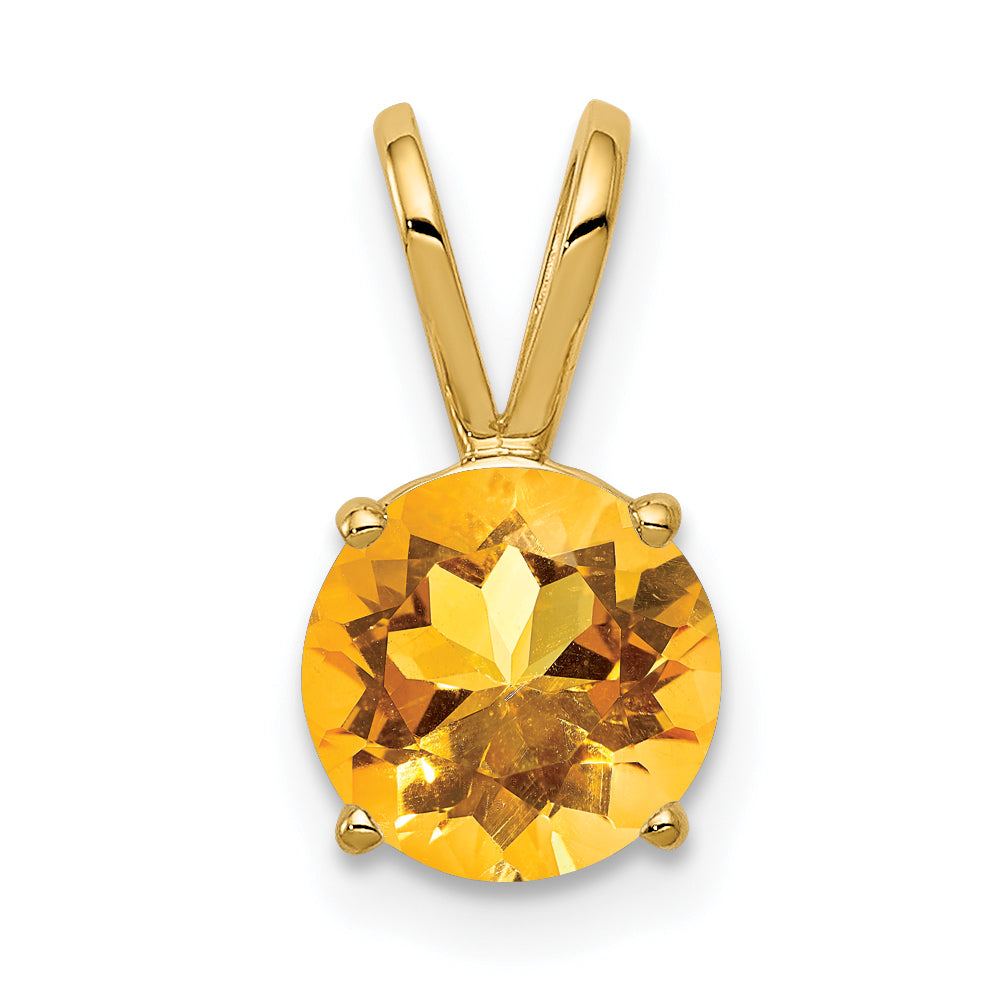 14k 7mm Citrine pendant-XP417CI