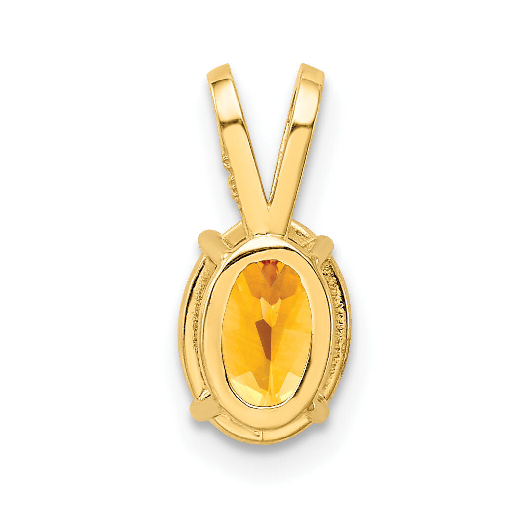 14k 7x5mm Oval Citrine pendant-XP422CI