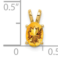 14k 7x5mm Oval Citrine pendant-XP422CI
