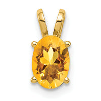 14k 7x5mm Oval Citrine pendant-XP422CI