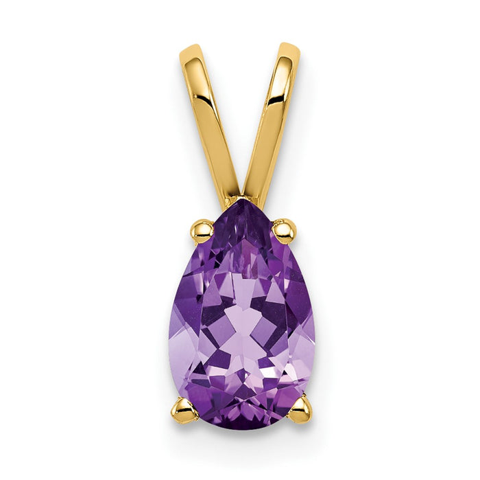 14k 8x5mm Pear Amethyst pendant-XP425AM