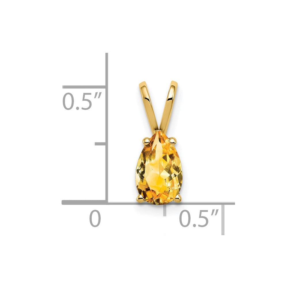 14k 8x5mm Pear Citrine pendant-XP425CI
