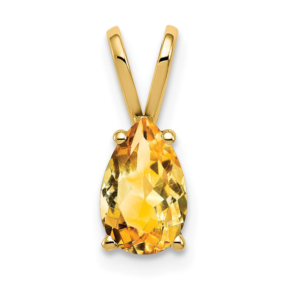 14k 8x5mm Pear Citrine pendant-XP425CI
