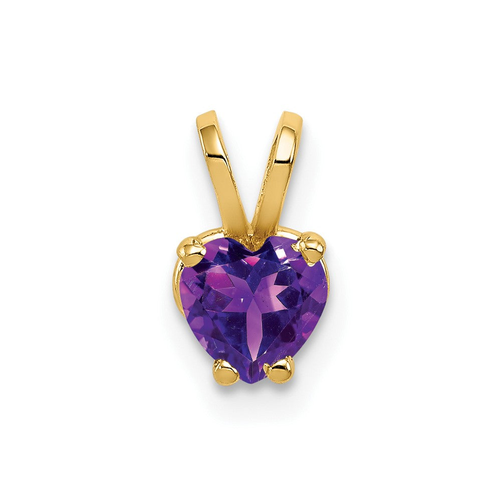 14k 5mm Heart Amethyst pendant-XP428AM